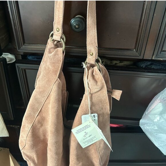 Roma Suede Tote Bag Color: Rust - Picture 1 of 3